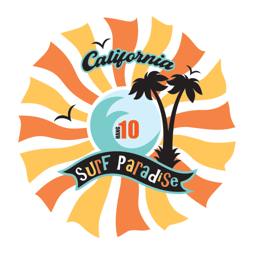 California surf paradise t-shirt design