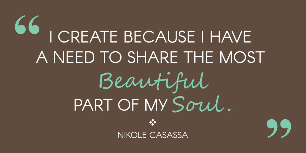 quote, I create to share my soul