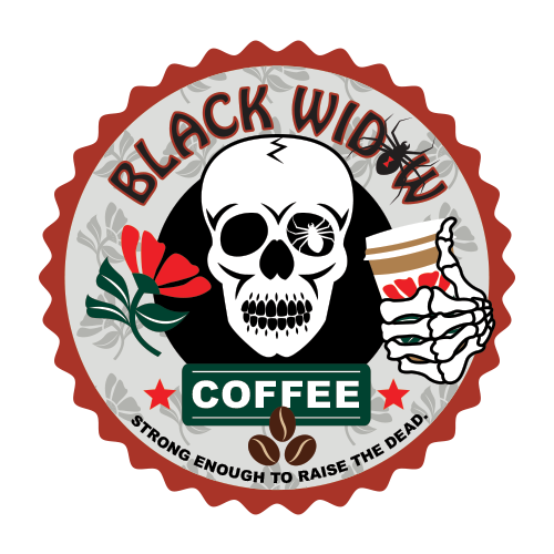 black widow coffee t-shirt design